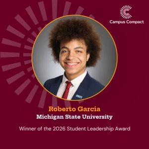 Roberto Garcia - Michigan State University - Winner of the 2026 Student Leadership Award